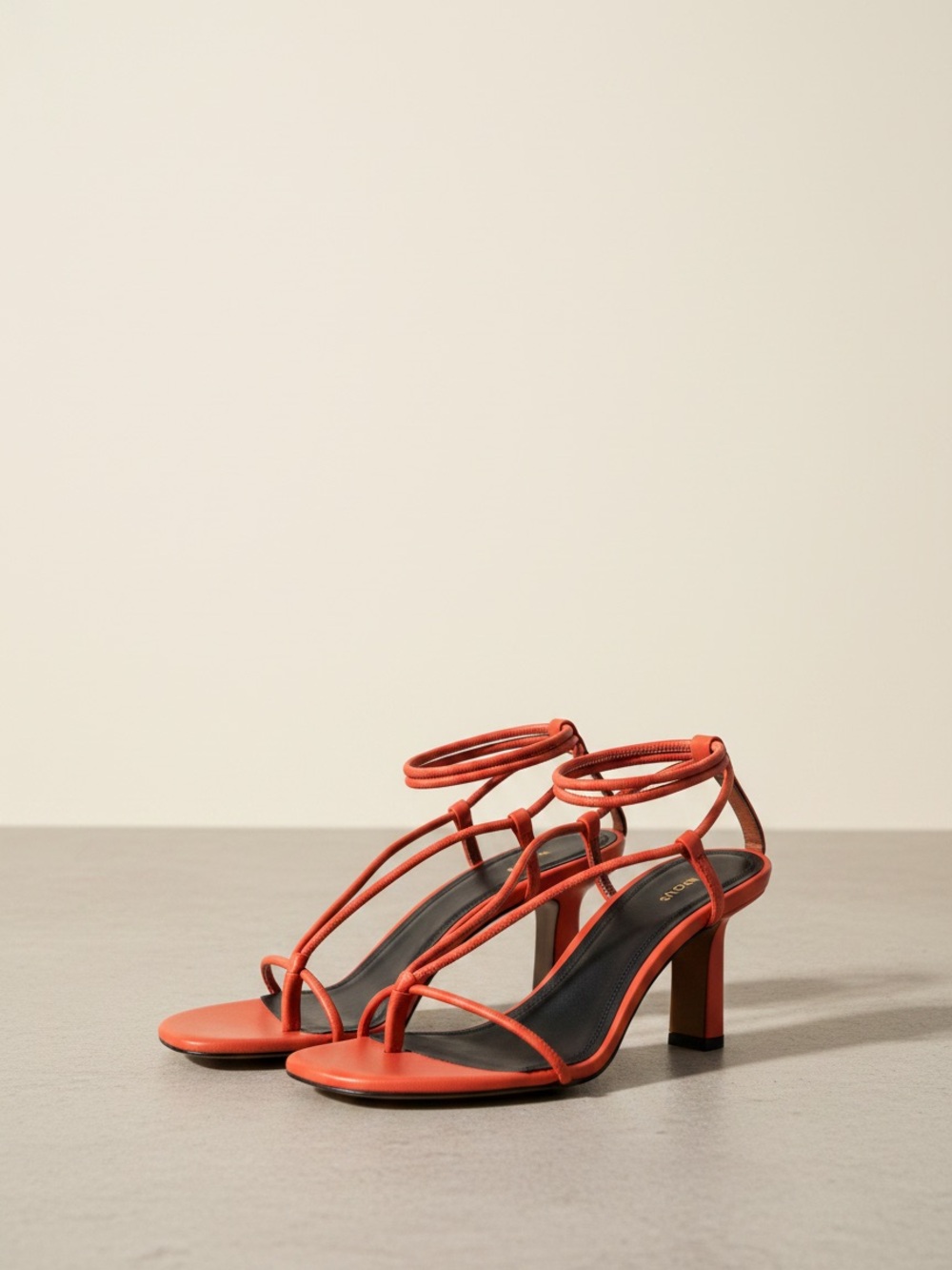 NOUS Orange Strappy Lace-Up Sandals for Women